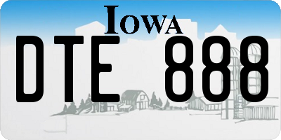 IA license plate DTE888