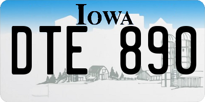 IA license plate DTE890