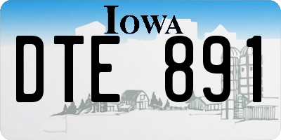 IA license plate DTE891