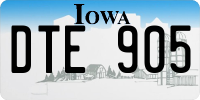 IA license plate DTE905