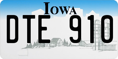 IA license plate DTE910