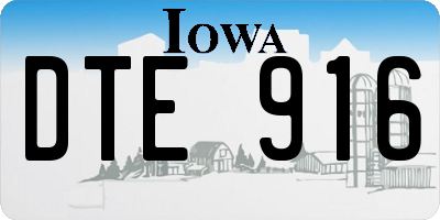 IA license plate DTE916