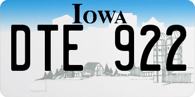 IA license plate DTE922