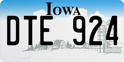 IA license plate DTE924
