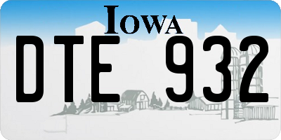 IA license plate DTE932