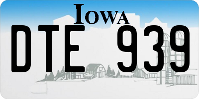 IA license plate DTE939