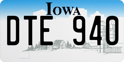 IA license plate DTE940