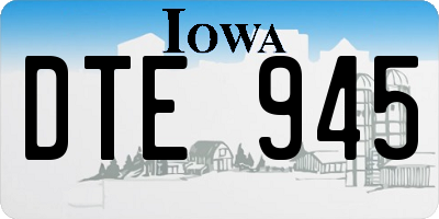 IA license plate DTE945