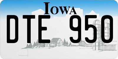 IA license plate DTE950