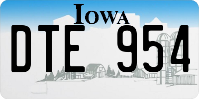 IA license plate DTE954