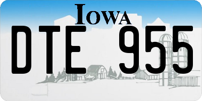 IA license plate DTE955