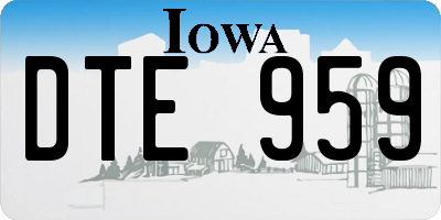 IA license plate DTE959