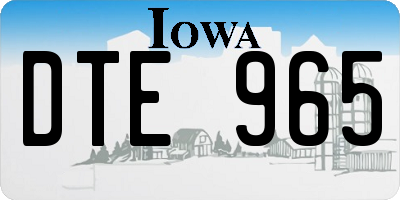 IA license plate DTE965