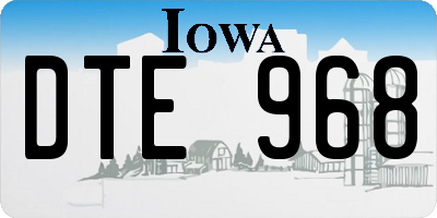 IA license plate DTE968