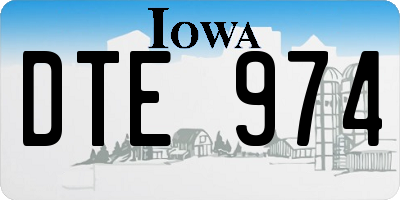 IA license plate DTE974