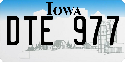 IA license plate DTE977