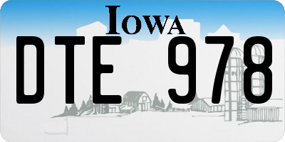 IA license plate DTE978