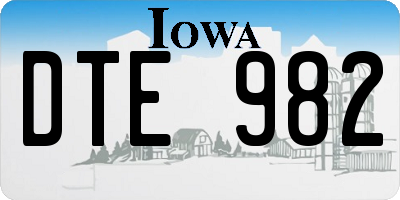IA license plate DTE982