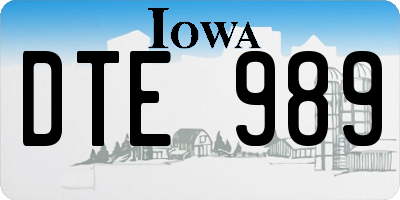 IA license plate DTE989