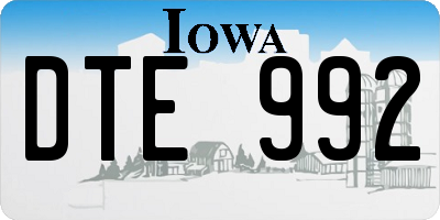 IA license plate DTE992