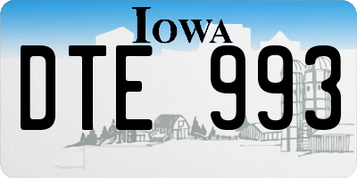 IA license plate DTE993
