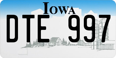 IA license plate DTE997