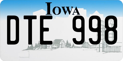 IA license plate DTE998