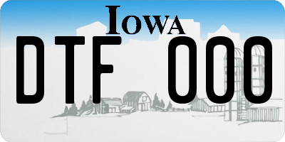 IA license plate DTF000