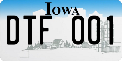 IA license plate DTF001