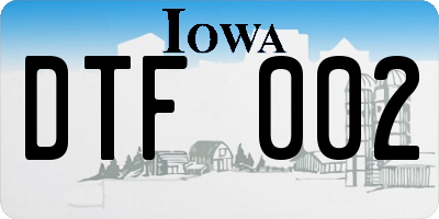 IA license plate DTF002