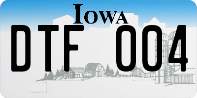 IA license plate DTF004
