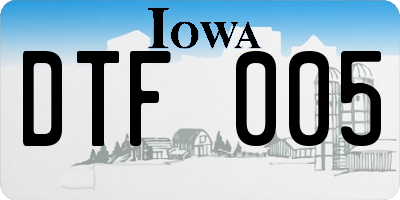 IA license plate DTF005