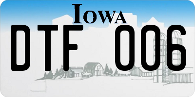 IA license plate DTF006