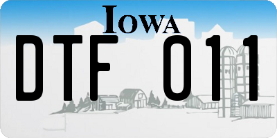 IA license plate DTF011