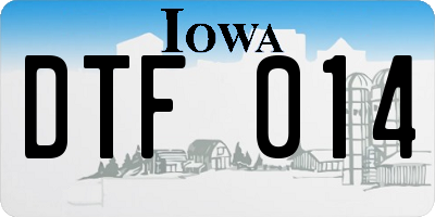IA license plate DTF014