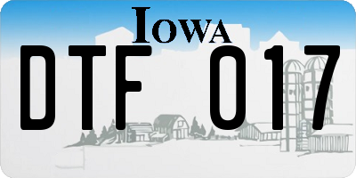 IA license plate DTF017