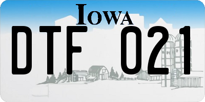 IA license plate DTF021