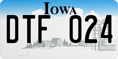 IA license plate DTF024