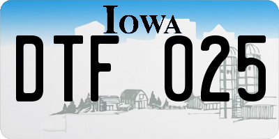 IA license plate DTF025