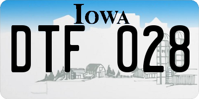 IA license plate DTF028