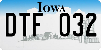 IA license plate DTF032