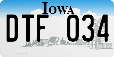 IA license plate DTF034