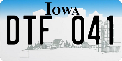 IA license plate DTF041