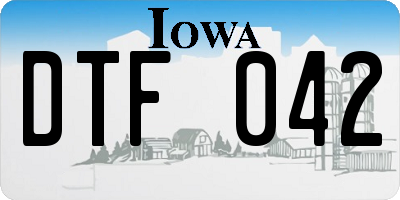 IA license plate DTF042