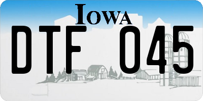 IA license plate DTF045