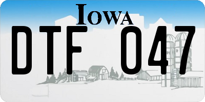 IA license plate DTF047