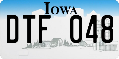 IA license plate DTF048