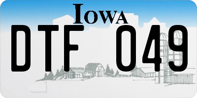 IA license plate DTF049