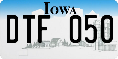 IA license plate DTF050
