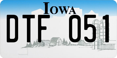 IA license plate DTF051